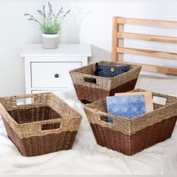 Other - Honey-Can-Do STO-08400 Baskets, Natural, Dark Brown, 3 Count